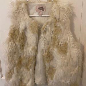 White Faux Fur Vest